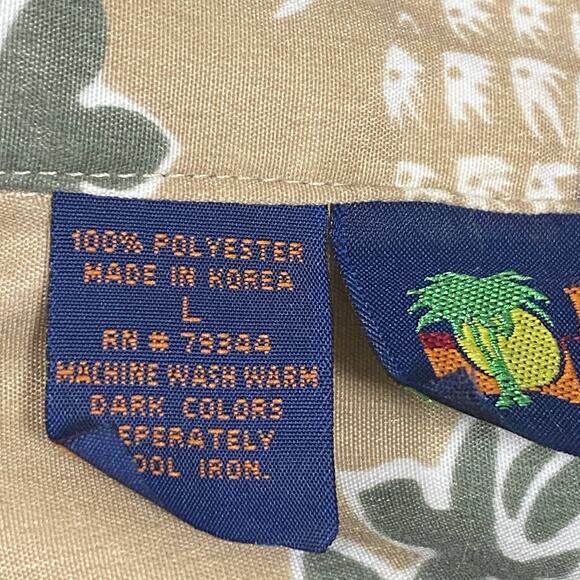 Roundy Bay Mens Hawaiian Camp Aloha Shirt Casual Short Sleeve Button Large L - Picture 7 of 7